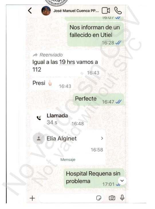Los WhatsApp entre Salomé Pradas, Carlos Mazón y su jefe de Gabinete en lo peor de la DANA