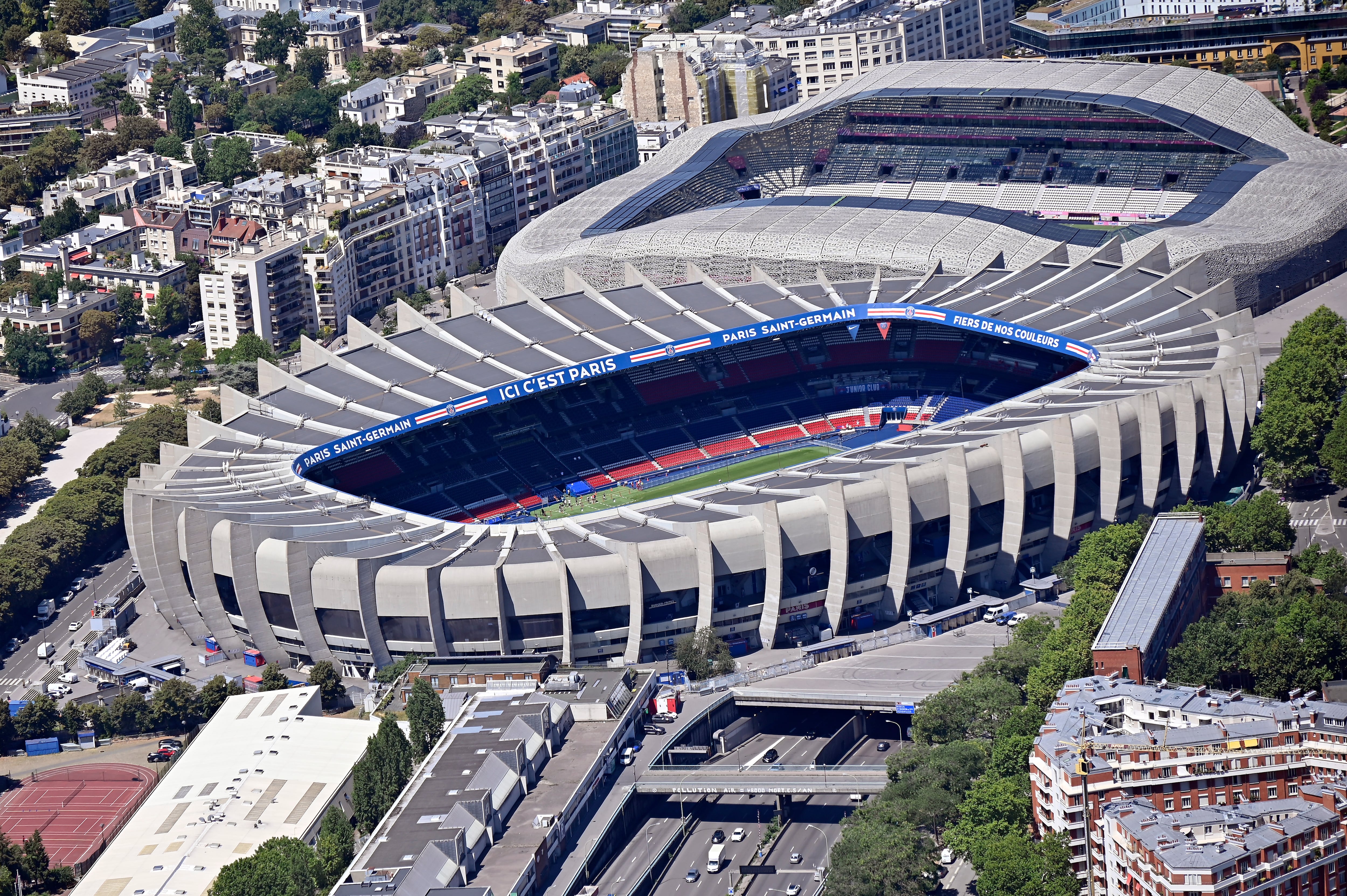 Vista aérea del Parque de los Príncipes donde juega el PSG