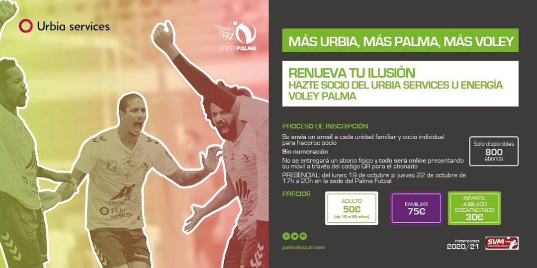 Campaña de socios del Urbia Voley Palma.