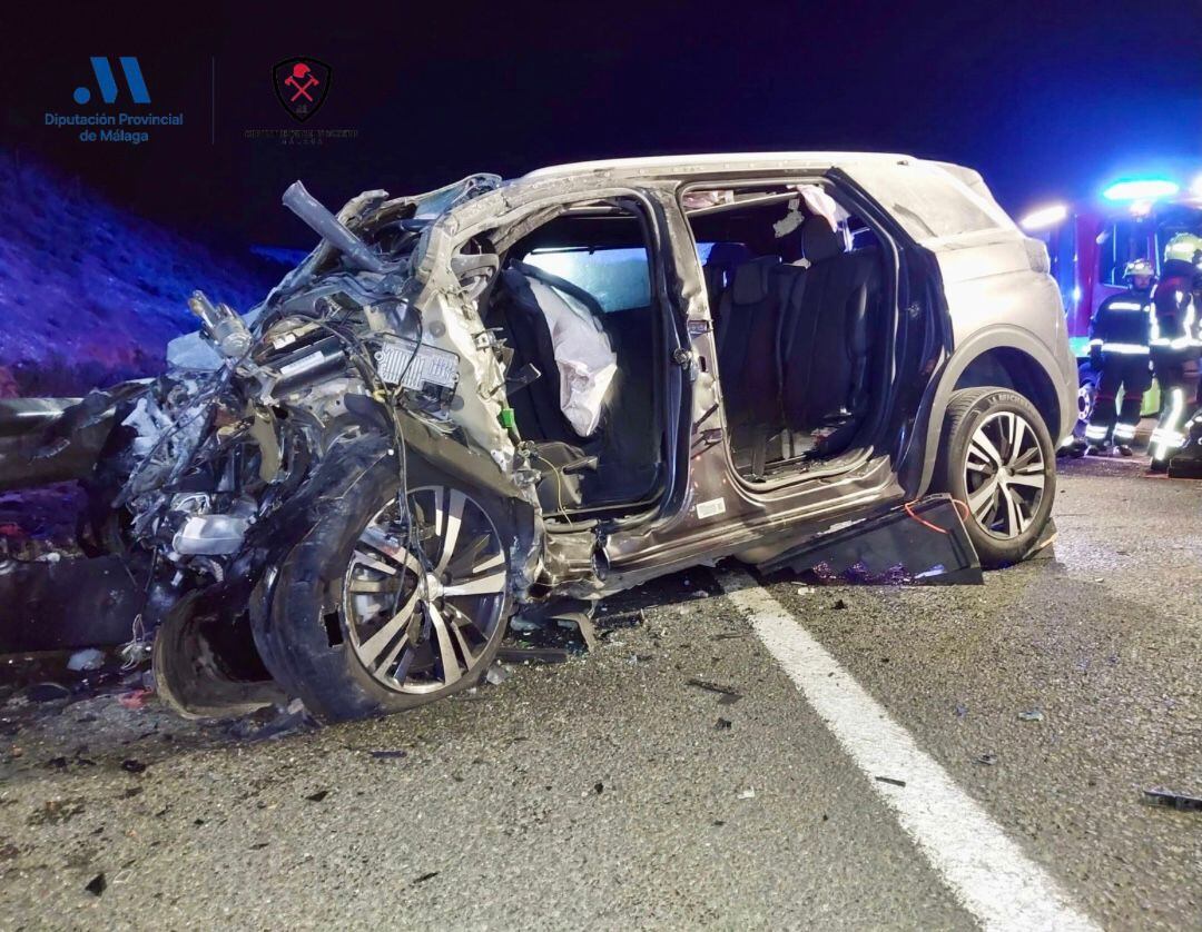Así quedaron los vehículos implicados en el accidente en la A-7 en Torremolinos (Málaga)