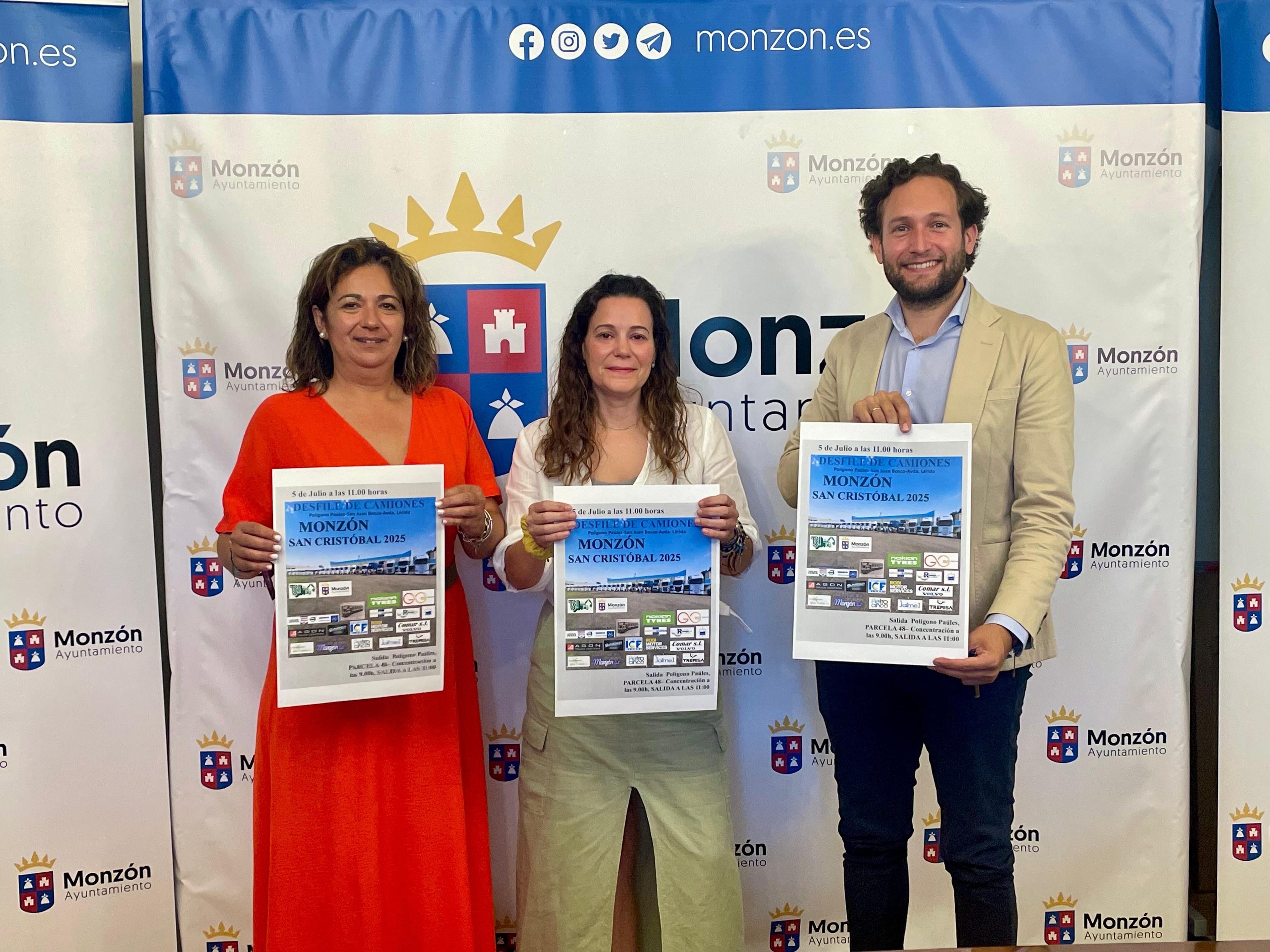 Sonia Bastinos, Paula Gallo e Isaac Claver. Foto: Ayto de Monzón