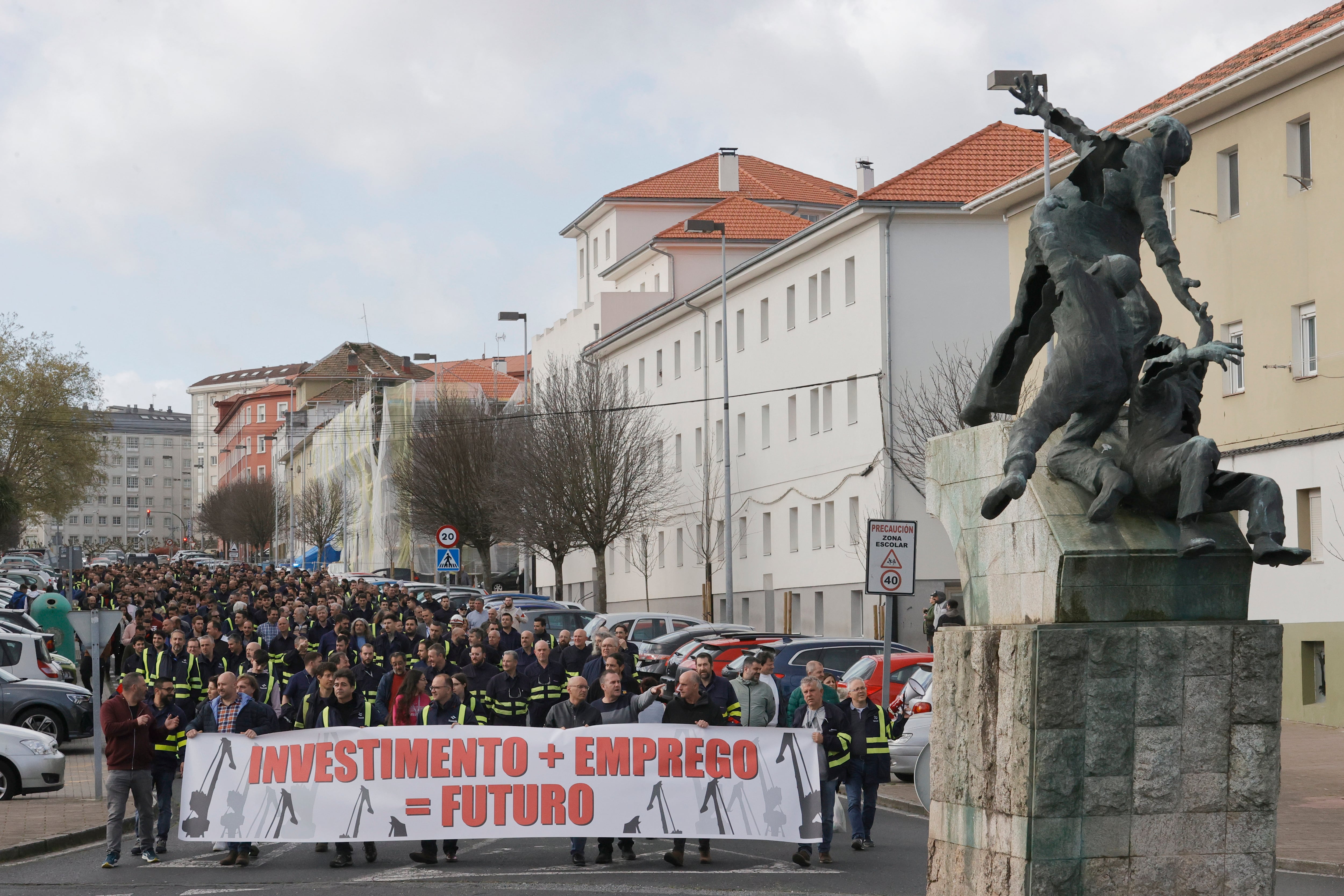 Imagen de archivo de una movilización de trabajadores de Navantia en Ferrol en 2023 (foto: Kiko Delgado / EFE)