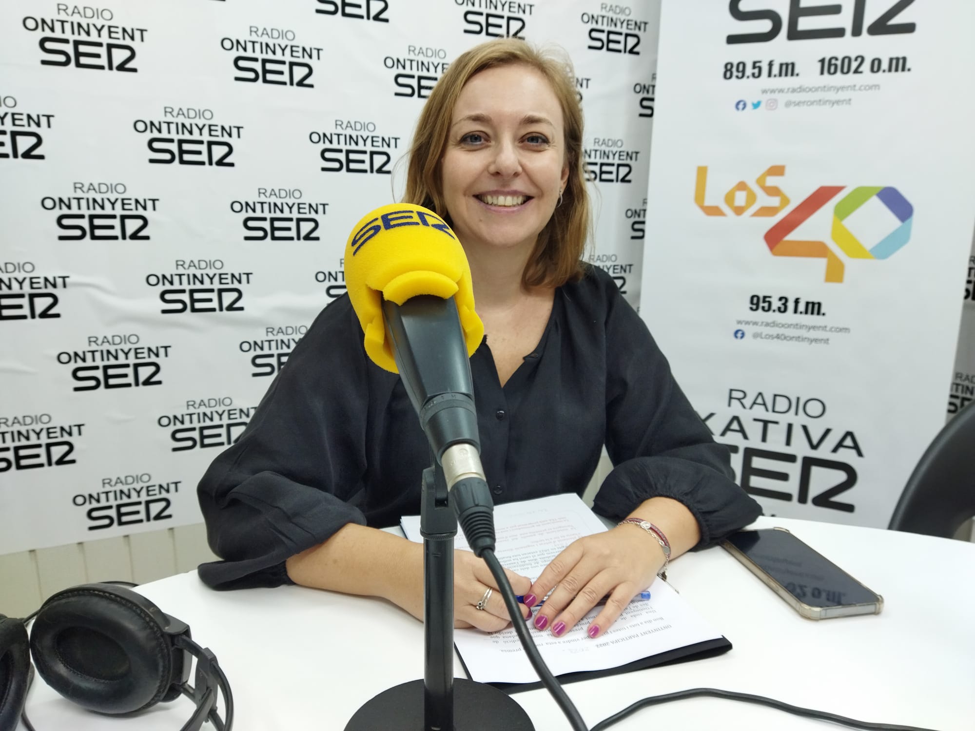 Natàlia Enguix als estudis de Ràdio Ontinyent