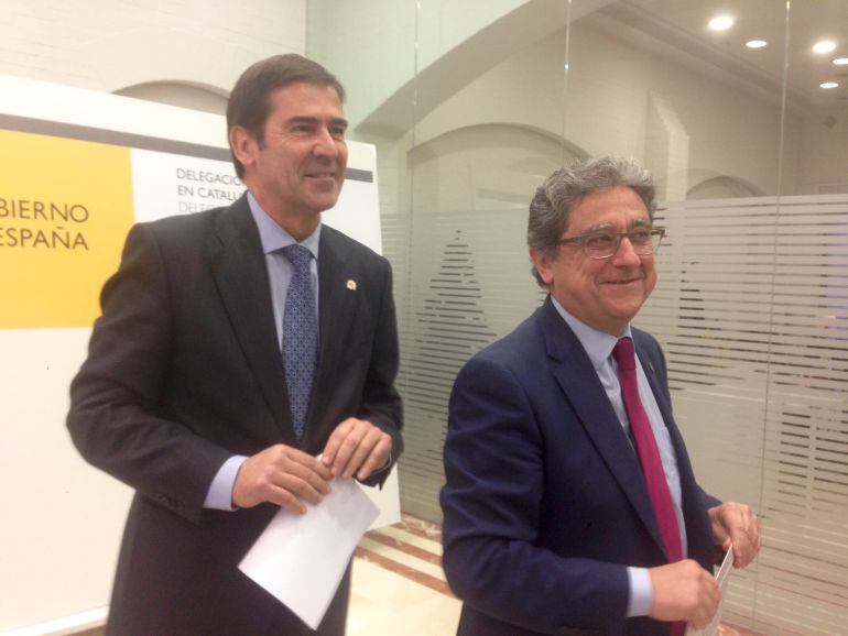 El subdelegat del govern espanyol, Juan Manuel Sánchez-Bustamante, i el delegat, Enric Millo