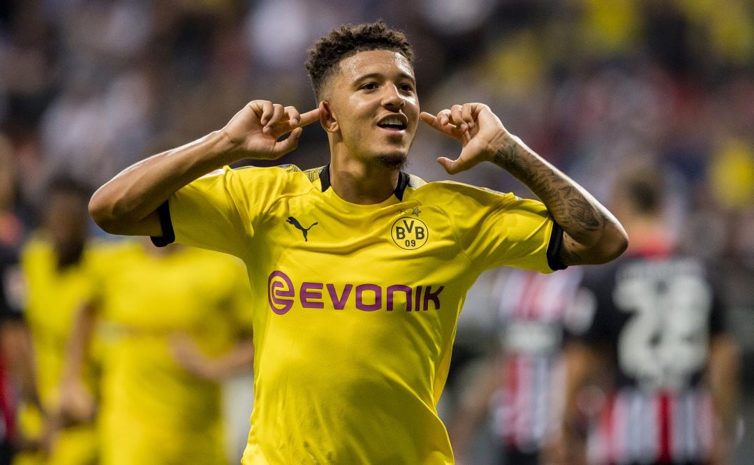 Jadon Sancho, en un partido con el Dortmund