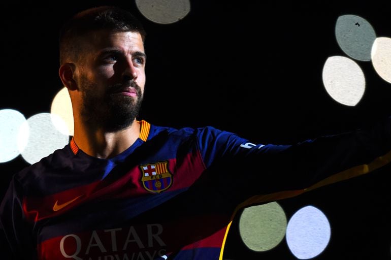 Gerard Piqué, en el Camp Nou