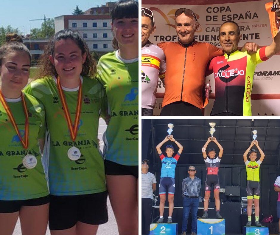 Andrea Fresno (i) Adolfo Hervás (d) y abajo: Gabriel Díez (i) y Alberto Ponce (d) algunos de los protagonistas del fin de semana atlético y ciclístico