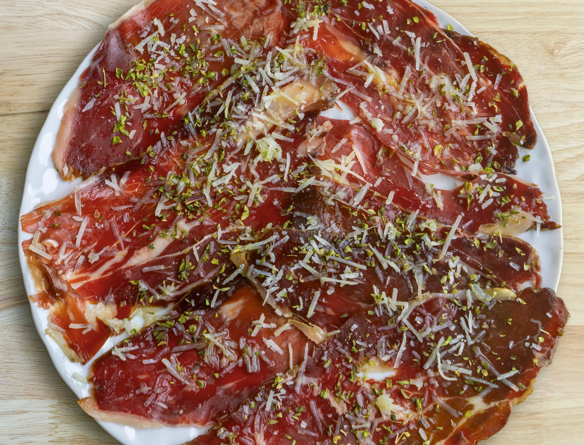 Cecina de León con queso de Zamora.