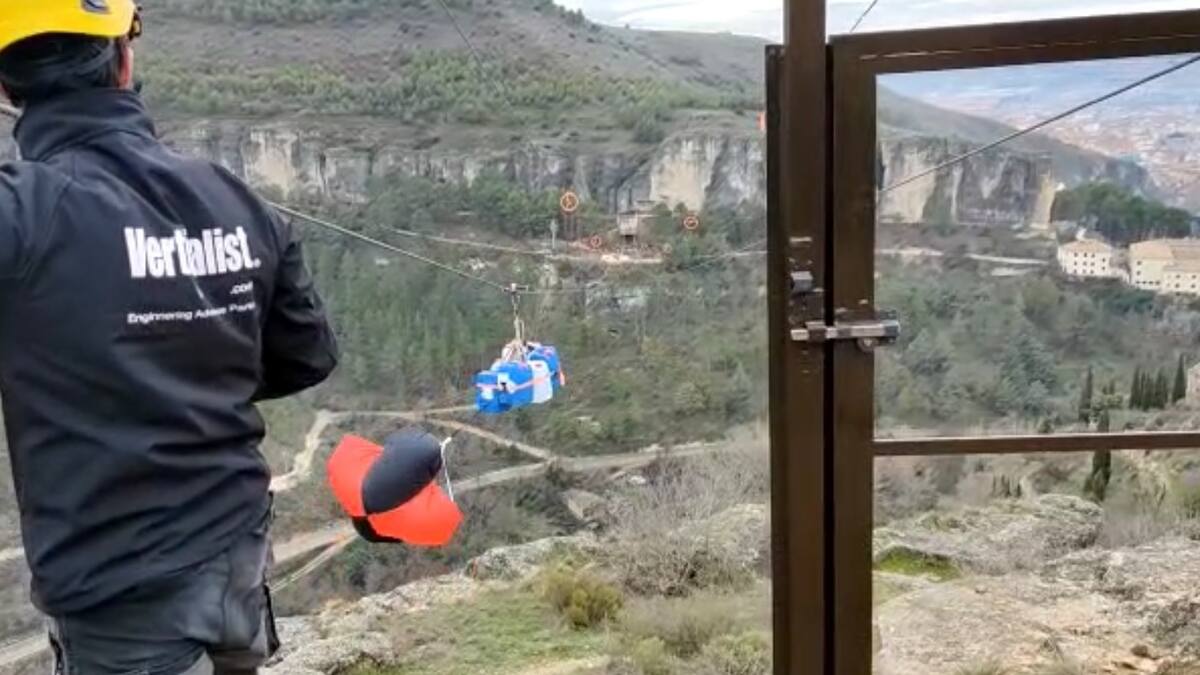 Gran expectación ante la próxima apertura de los saltos en la gran tirolina de Cuenca