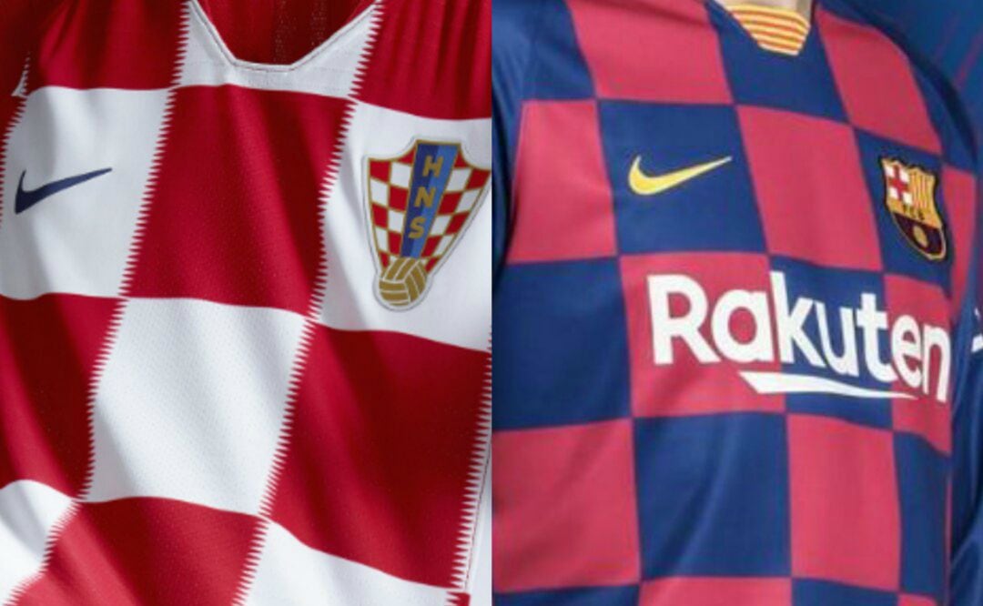 La camiseta de Croacia y la nueva equipación del FC Barcelona para la próxima temporada.