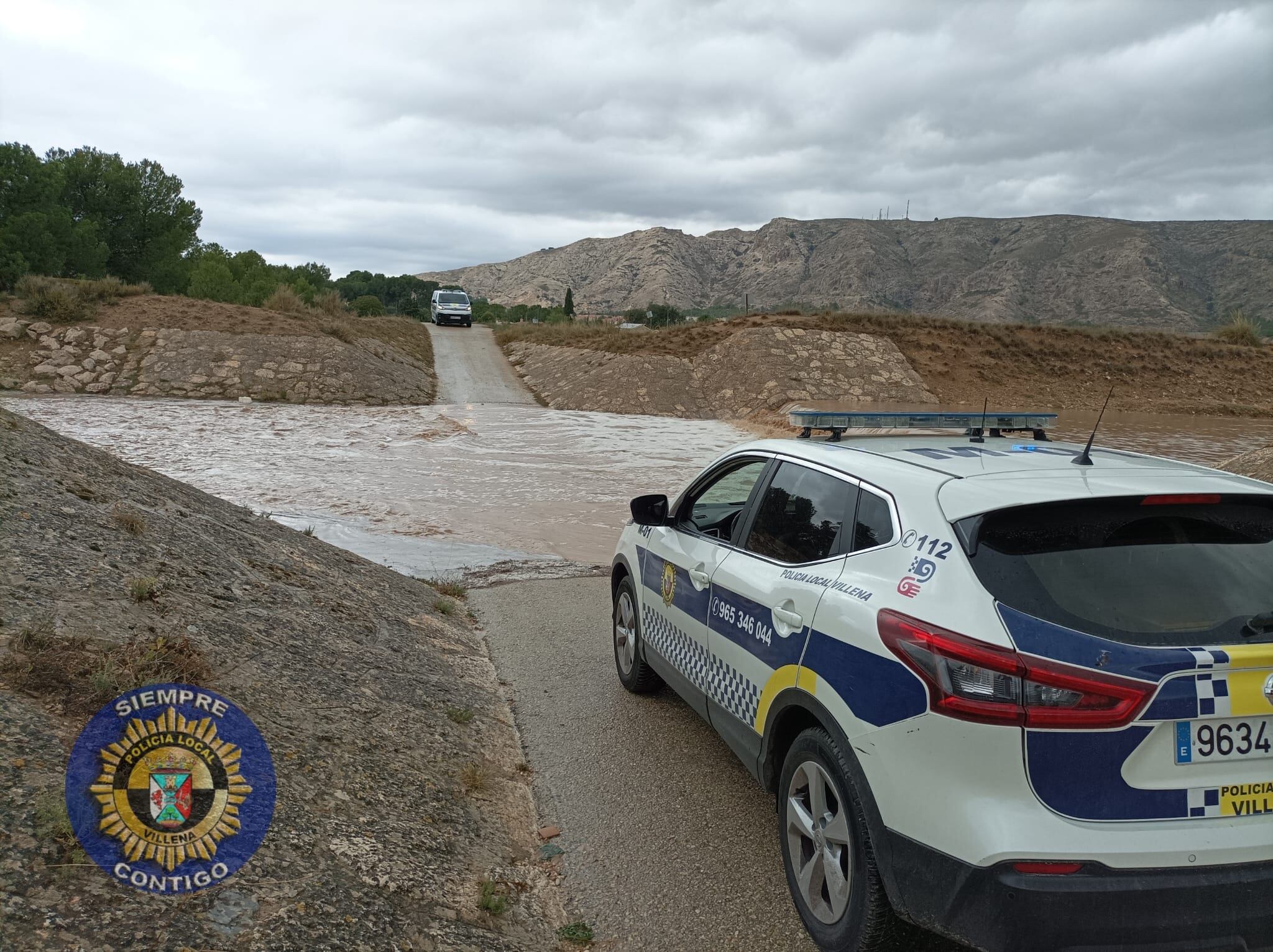 Avenida de Alicante, en Biar, inundada