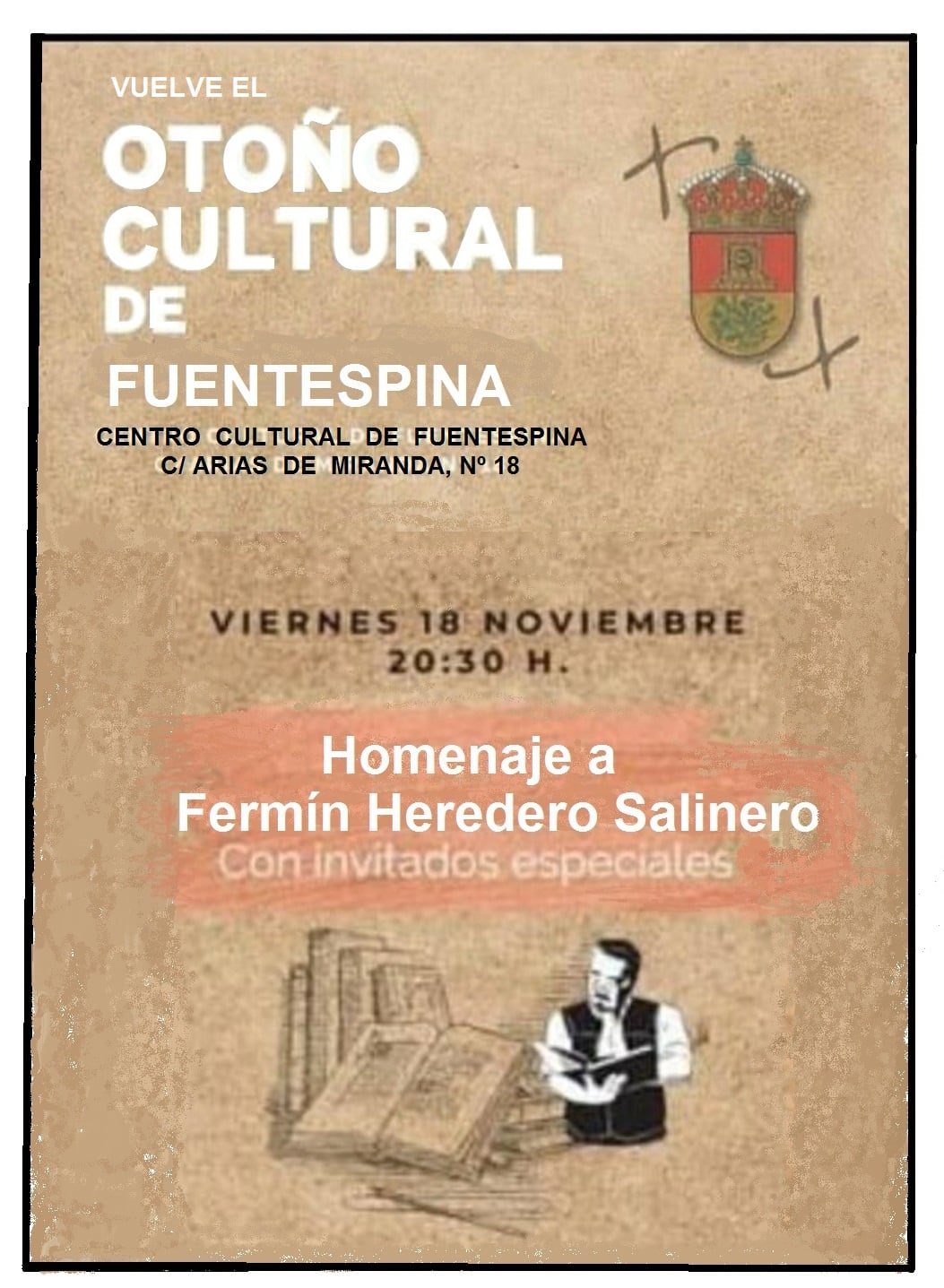 Cartel del homenaje a Fermín Heredero en Fuentespina