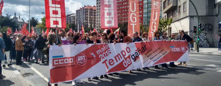 Manifestación de UGT y CC.OO. en A Coruña