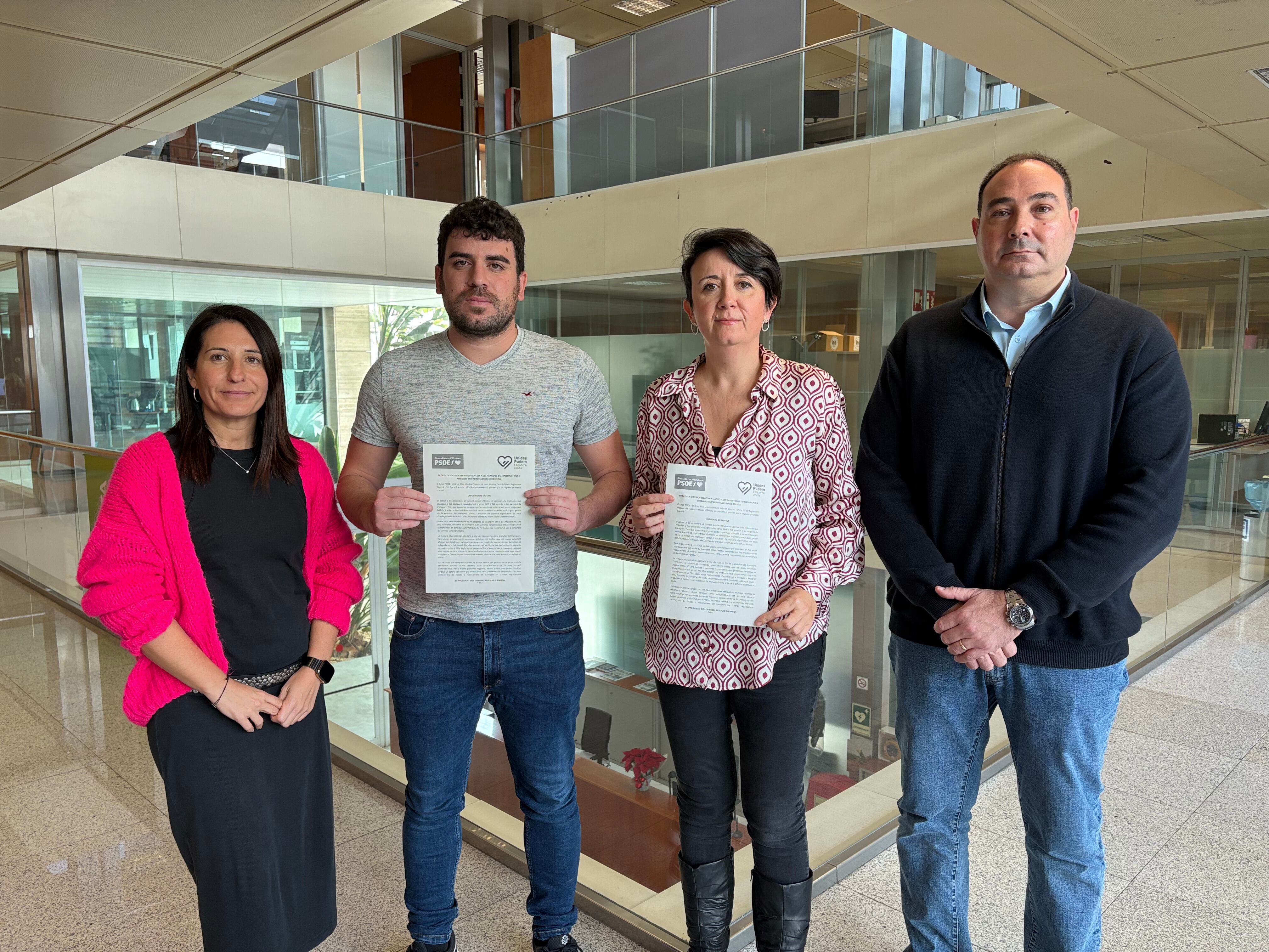 Los representantes de PSOE y Unidas Podemos en el Consell