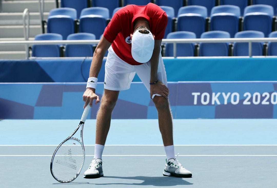 Medvedev, en su partido ante Fognini.