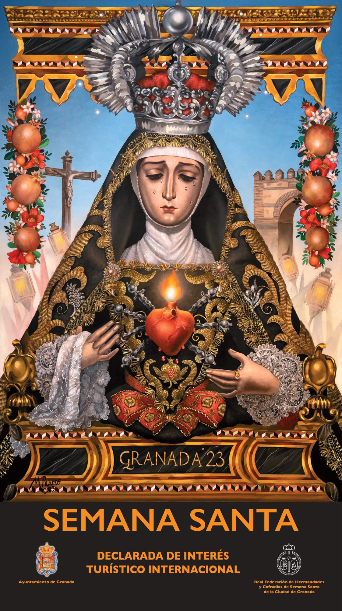 Cartel de la Semana Santa de Granada de 2023 según la pintura de Manuel Prados