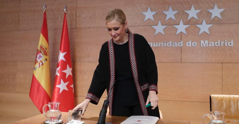 Cristina Cifuentes en la rueda de prensa posterior al Consejo de Gobierno