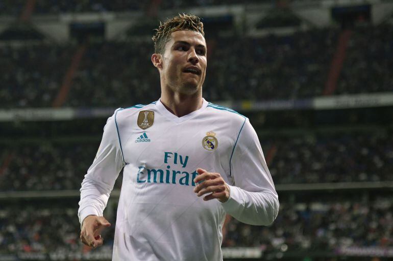 Cristiano Ronaldo, en un encuentro en el Santiago Bernabéu. 