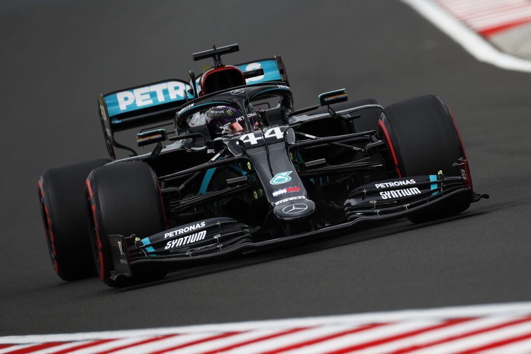 Hamilton, durante la clasificación del GP de Hungría.