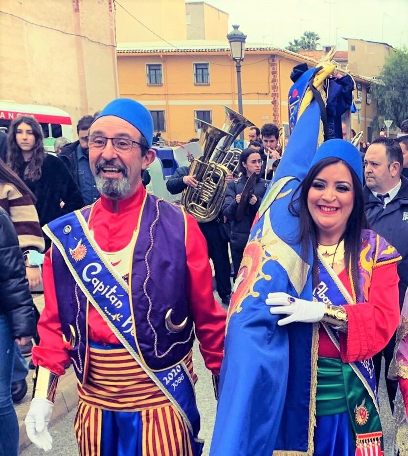 José y Sonia, capitán y abanderada Moros Realistas 2022