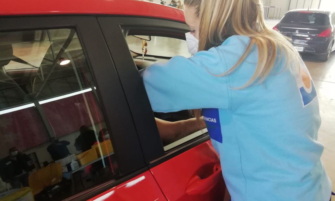 Vacunación de covid-19 en la caseta Jaén Arena.