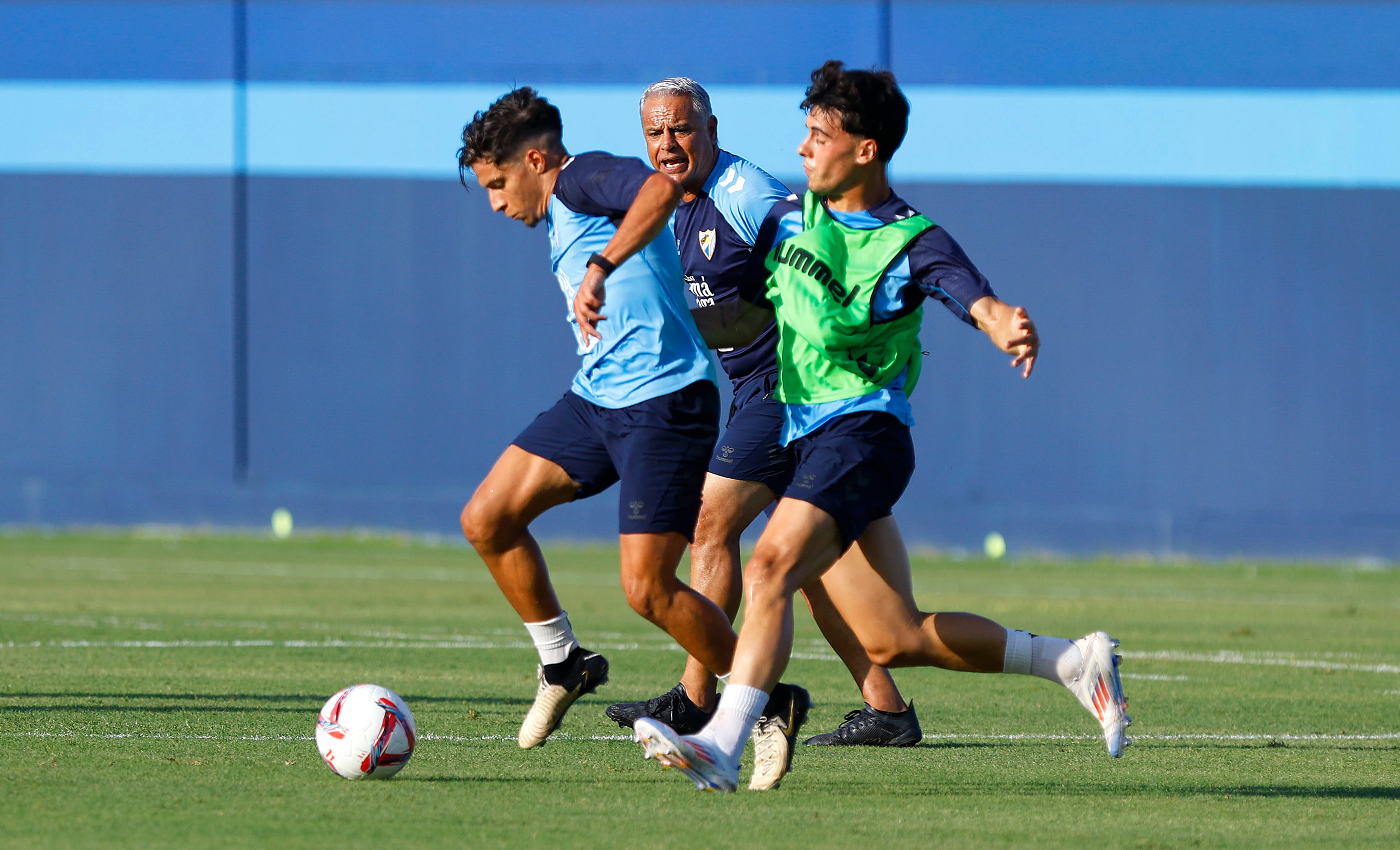 Haitam, en un entrenamiento del Málaga