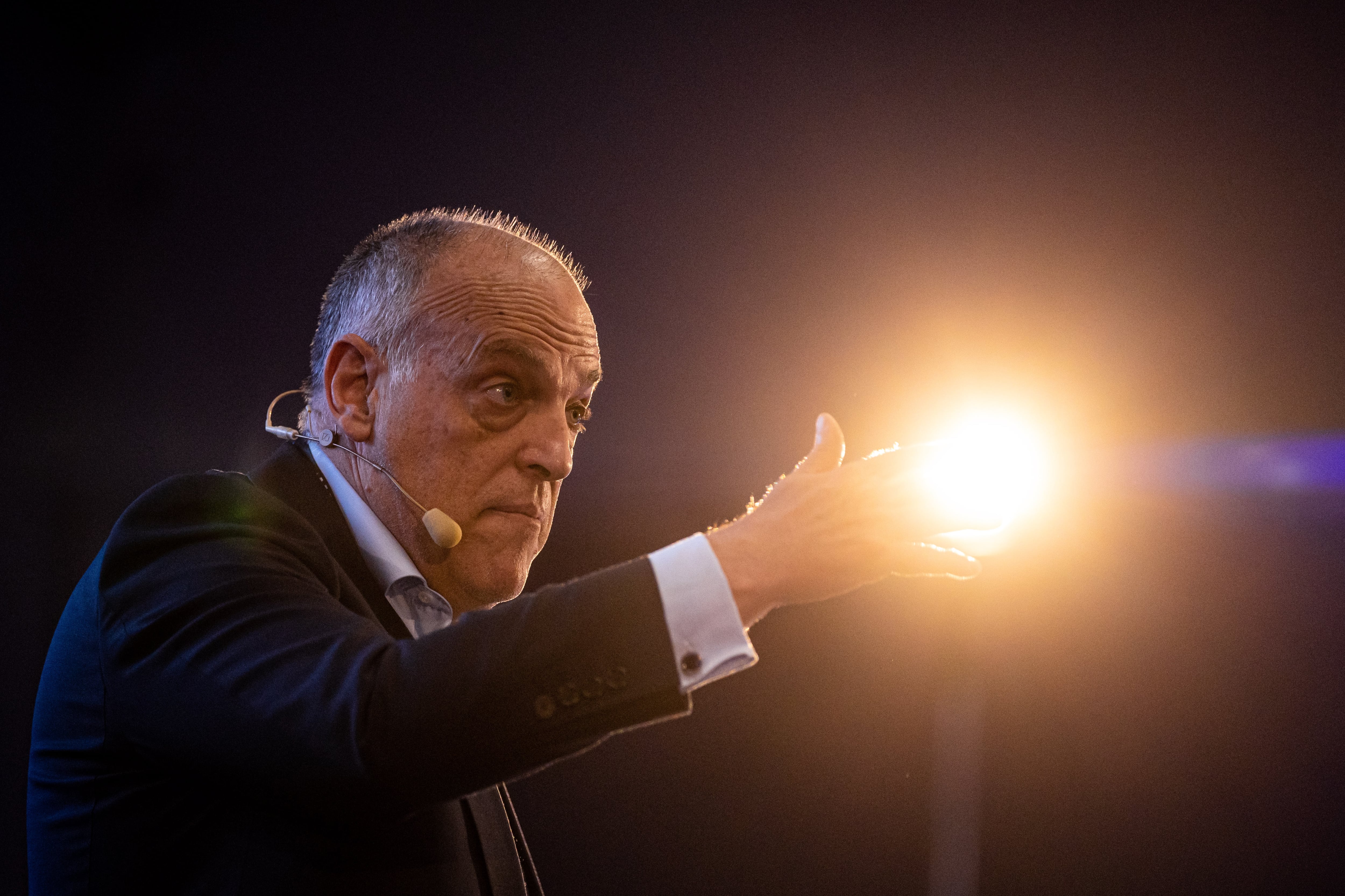 Prague (Czech Republic), 20/04/2023.- El presidente de LaLiga, Javier Tebas, en Praga EFE/EPA/MARTIN DIVISEK