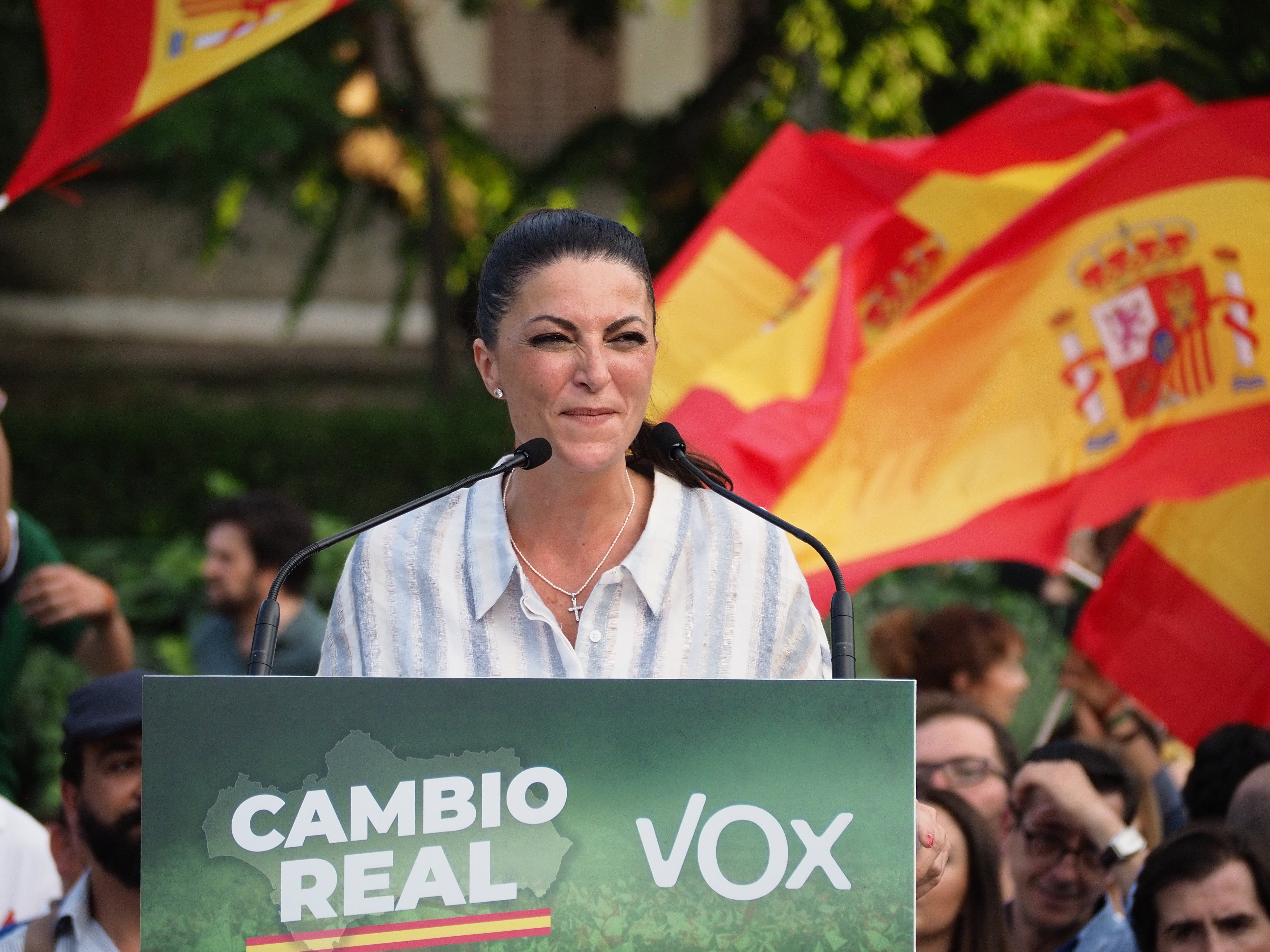 Macarena Olona, candidata de Vox a la presidencia de la Junta de Andalucía el 19-J.