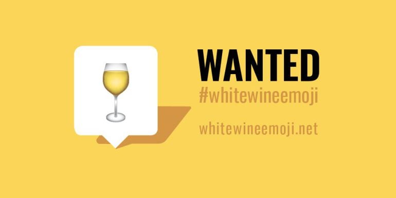 Logo de la campaña por el &#039;emoji&#039; del vino blanco.