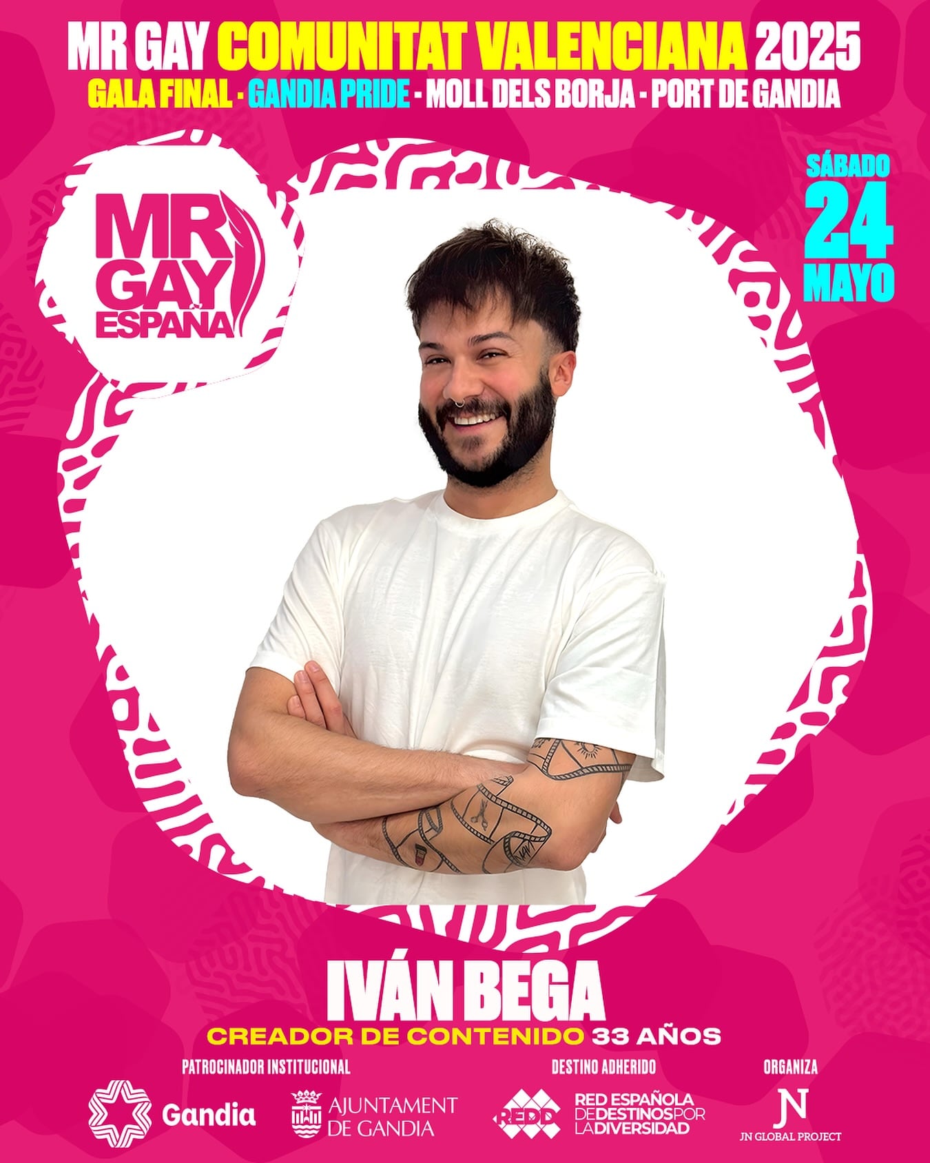 Iván Bega, finalista del certamen Mr. Gay Comunidad Valenciana
