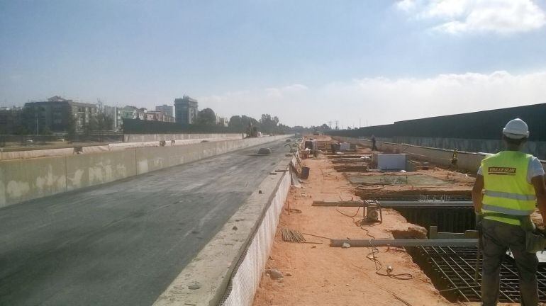 Obras de la nueva estación de ferrocarril de Huelva