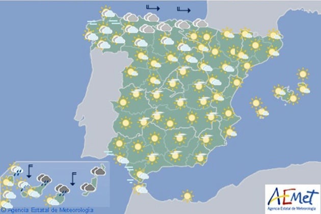 La previsión de Aemet para el jueves 15 de junio.