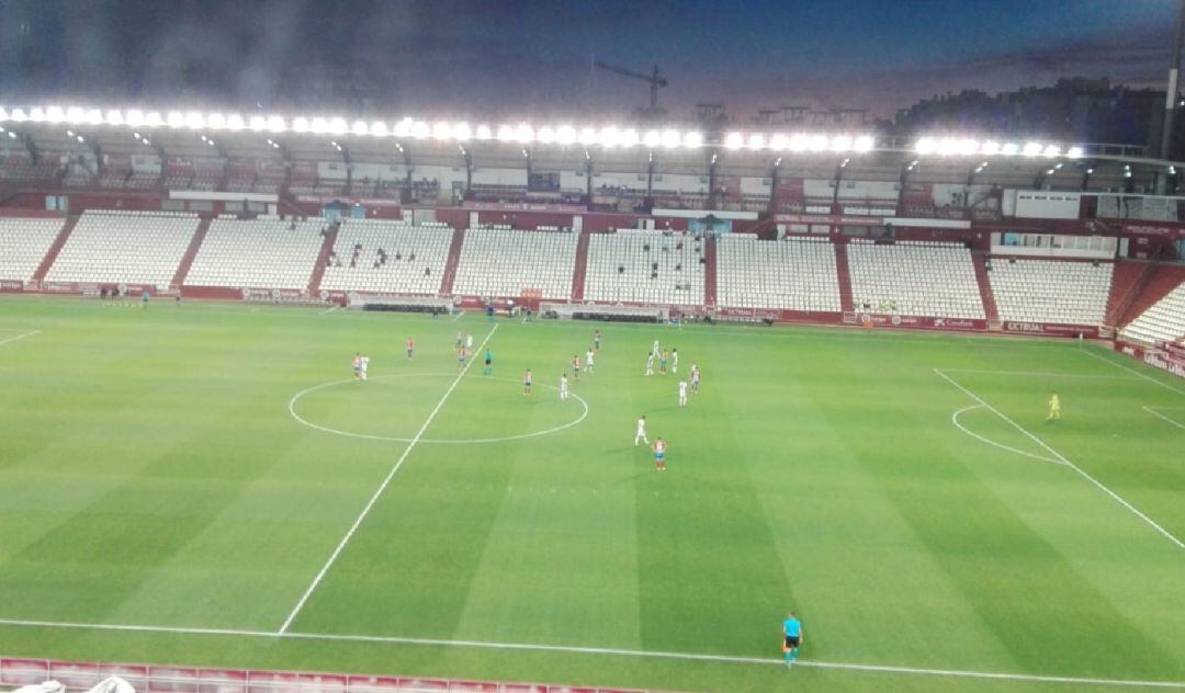 Partido disputado este martes entre Albacete y Lugo en el Belmonte