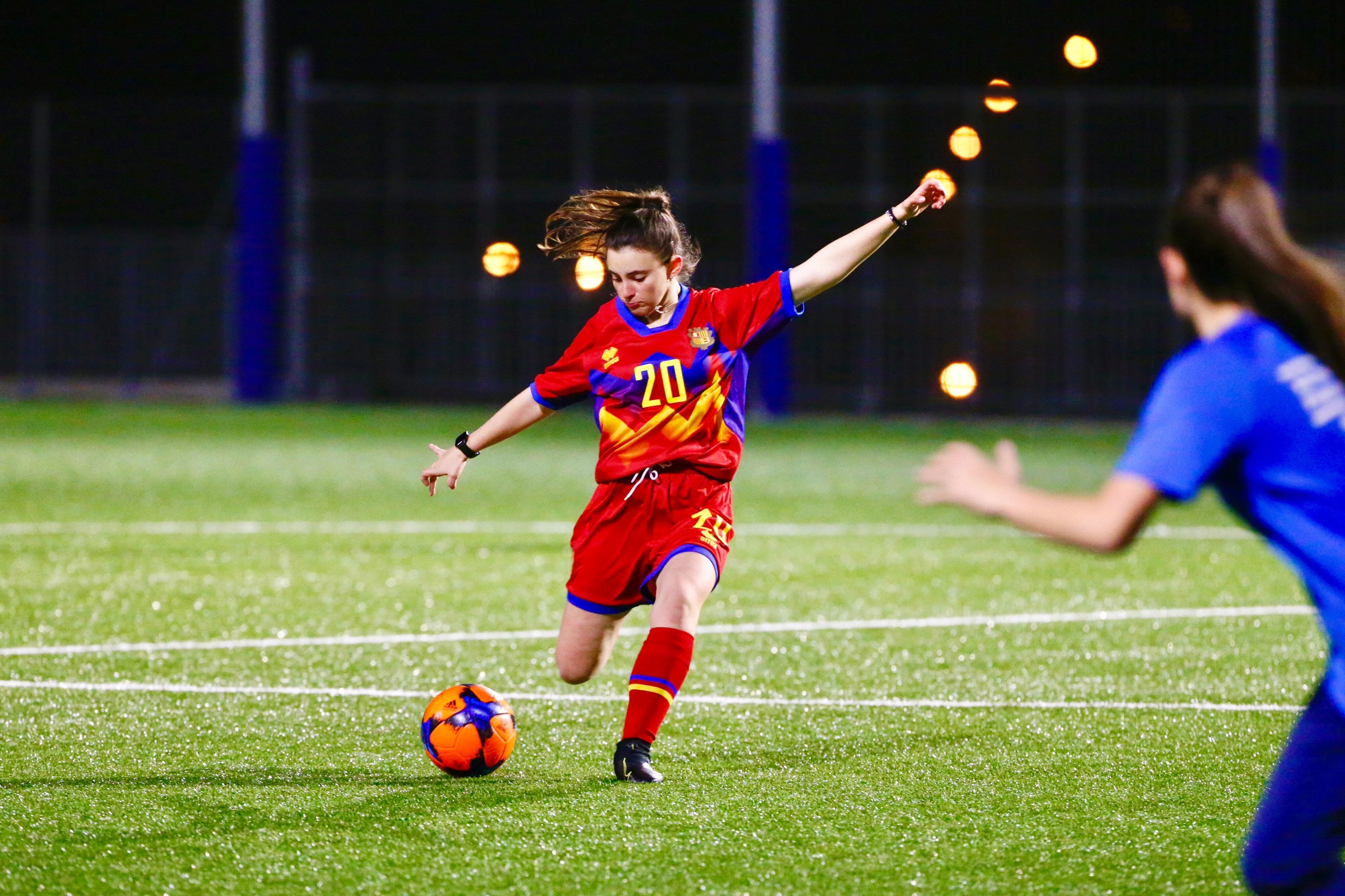 La selecció sub19 femenina de futbol al preeuropeu de Lituània.