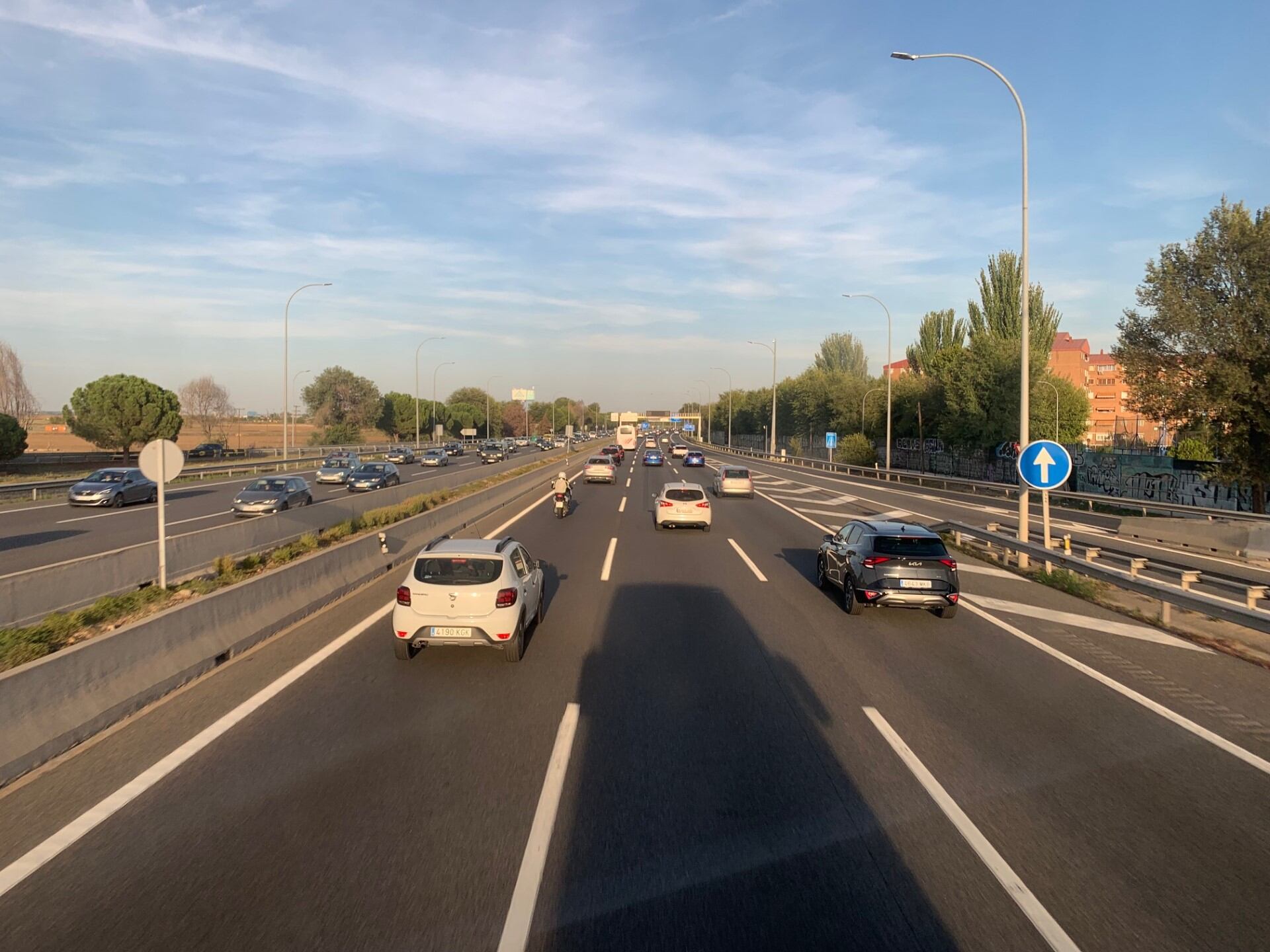 Vehículos por la Autovía A2 a su paso por Guadalajara