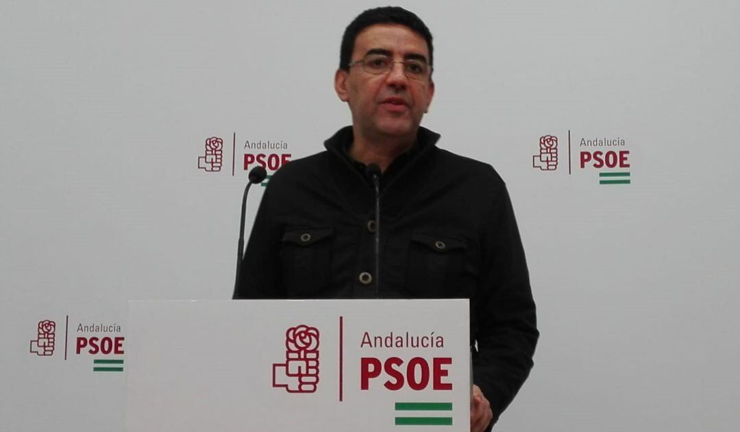 Mario Jiménez en la sede del PSOE de Córdoba