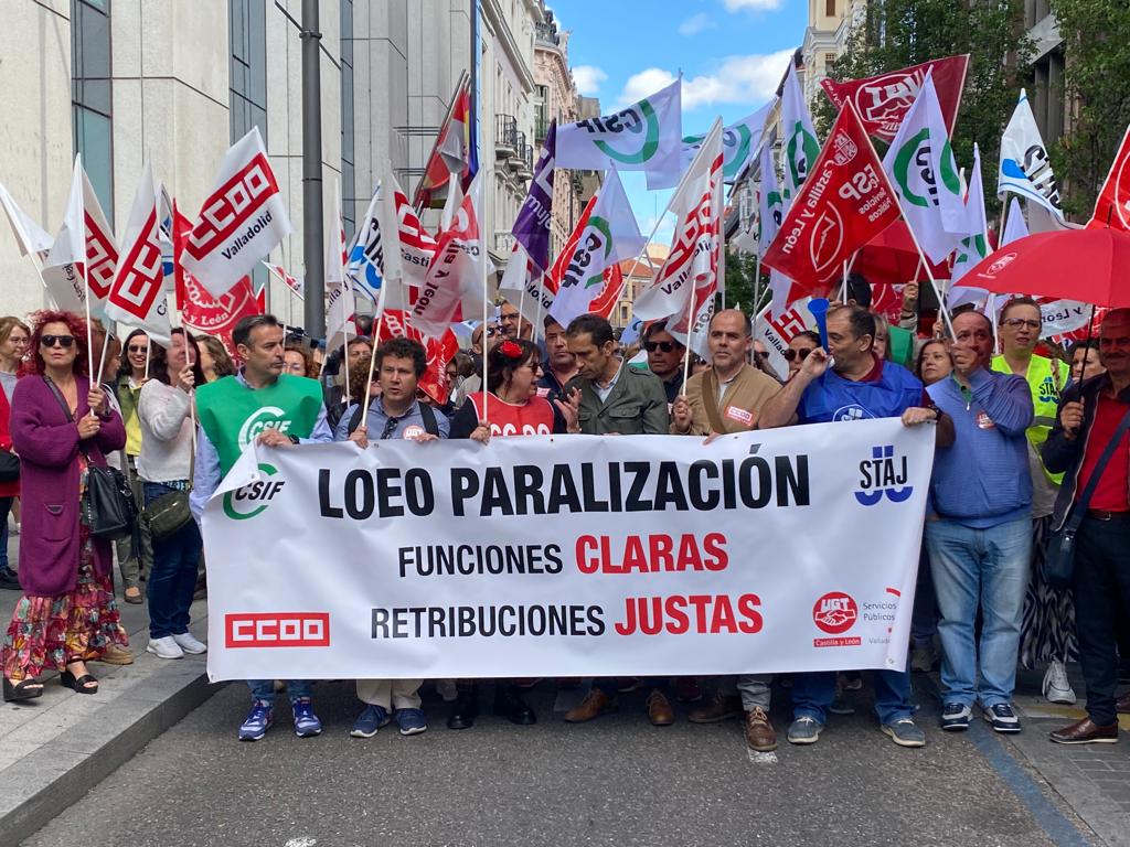 Manifestación de los trabajadores de justicia en Valladoli