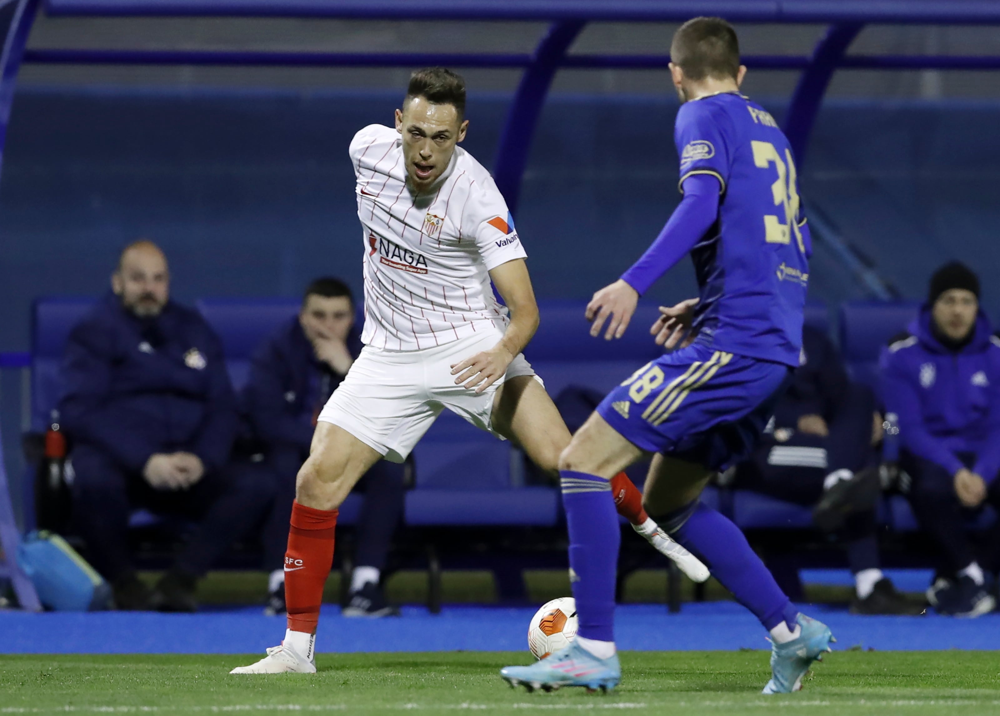 Lucas Ocampos durante el partido