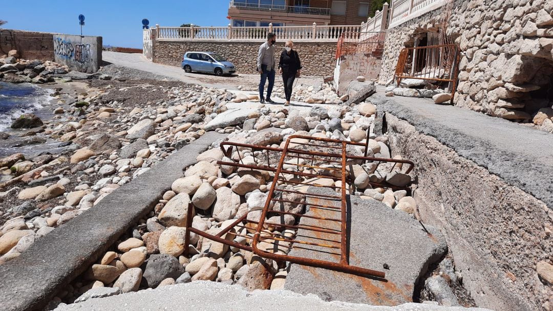 Zona afectada por el temporal en Finca Adoc