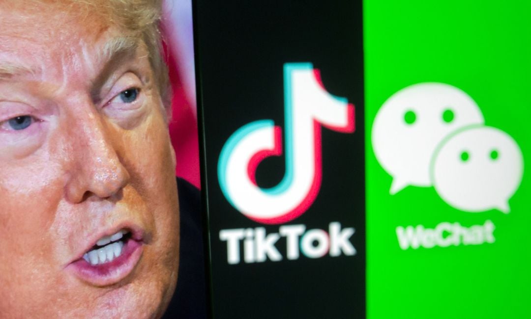 Donald Trump prohíbe las aplicaciones TikTok y WeChat a partir del domingo.