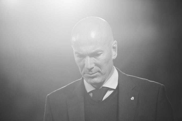 Zidane antes del partido de liga contra el Sevilla. 