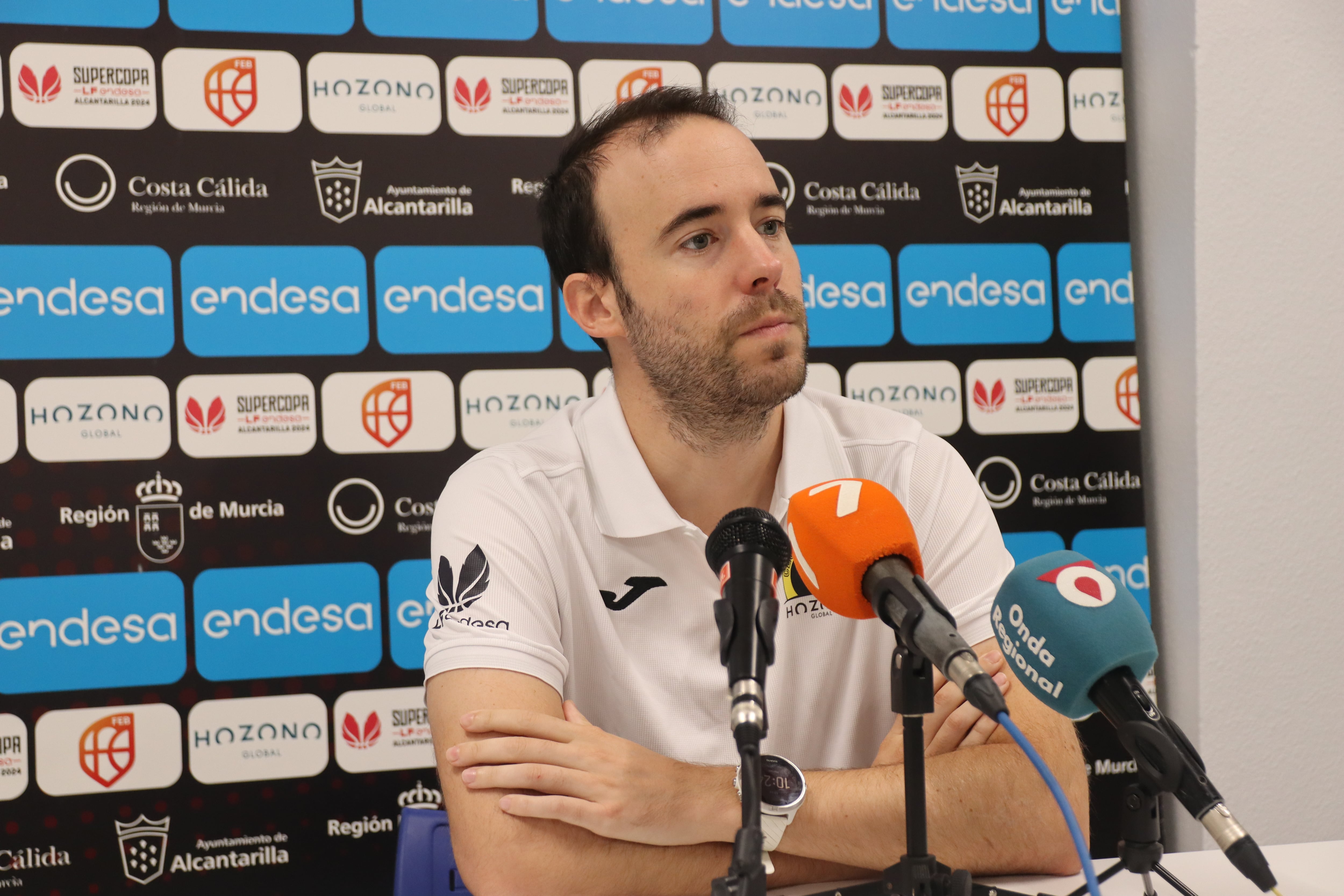 Bernat Canut en la sala de prensa del Fausto Vicent