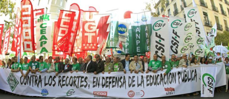 Imagen de archivo de una manifestación en defensa de la educación pública