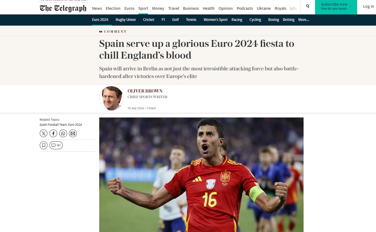 La prensa inglesa destaca el buen hacer de España.