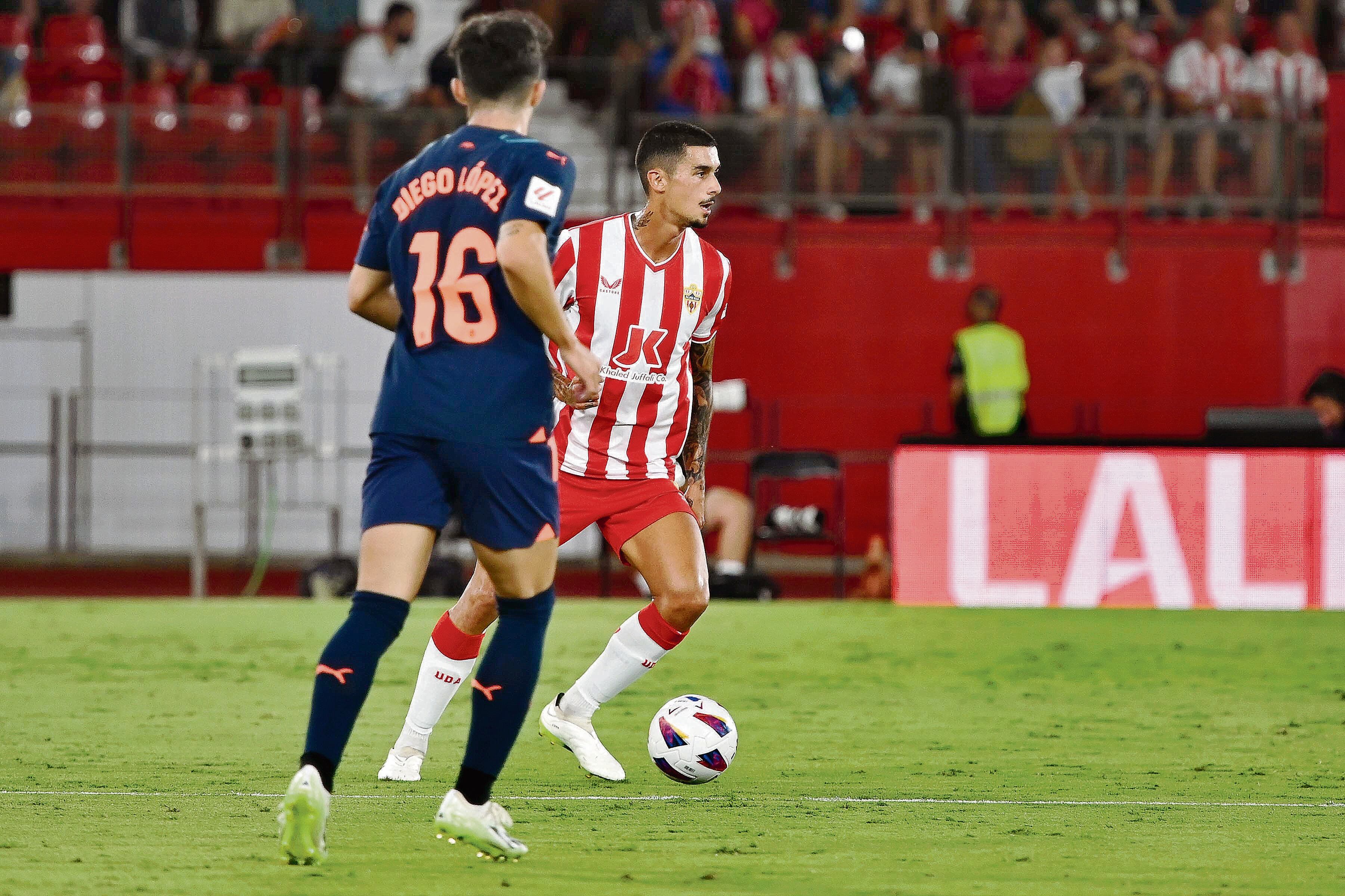 Chumi en el Almería-Valencia del sábado.