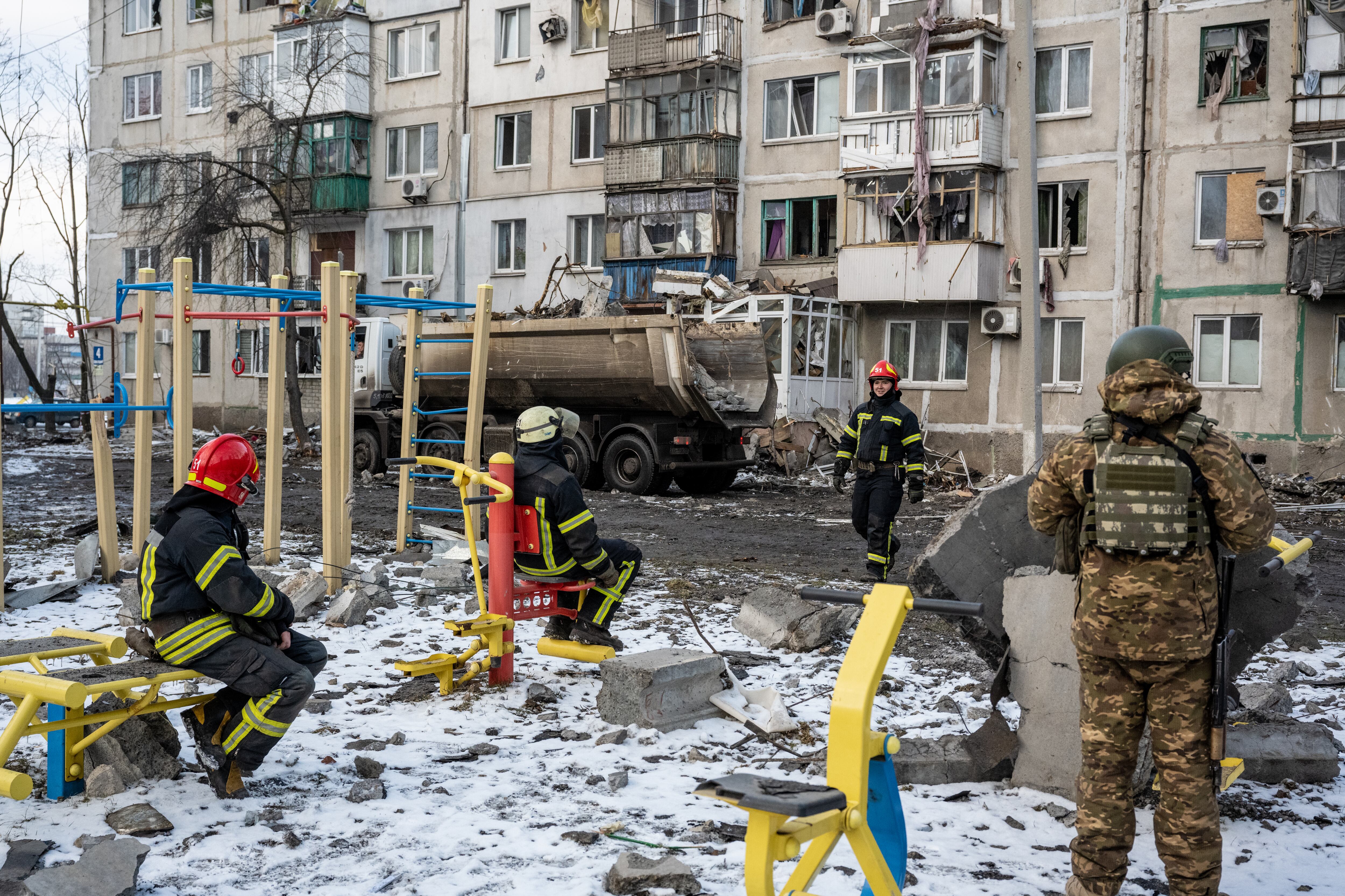 Bombardeos en la ciudad ucraniana de Pokrovsk, este jueves, en los que murieron tres personas