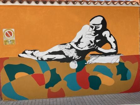 Una fragmento del mural realizado