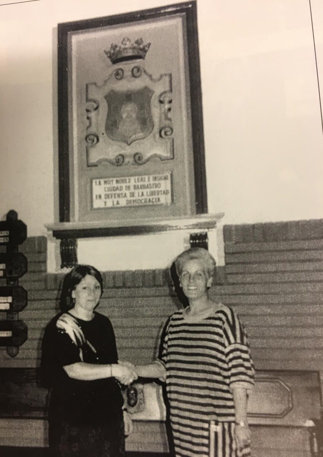 María Eugenia Claver y Carmen Solano, en el año 1987
