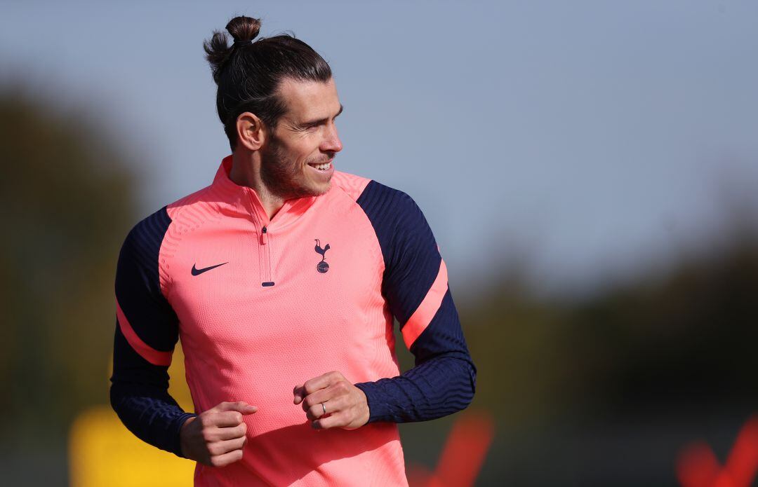 Gareth Bale en un entrenamiento con el Tottenham