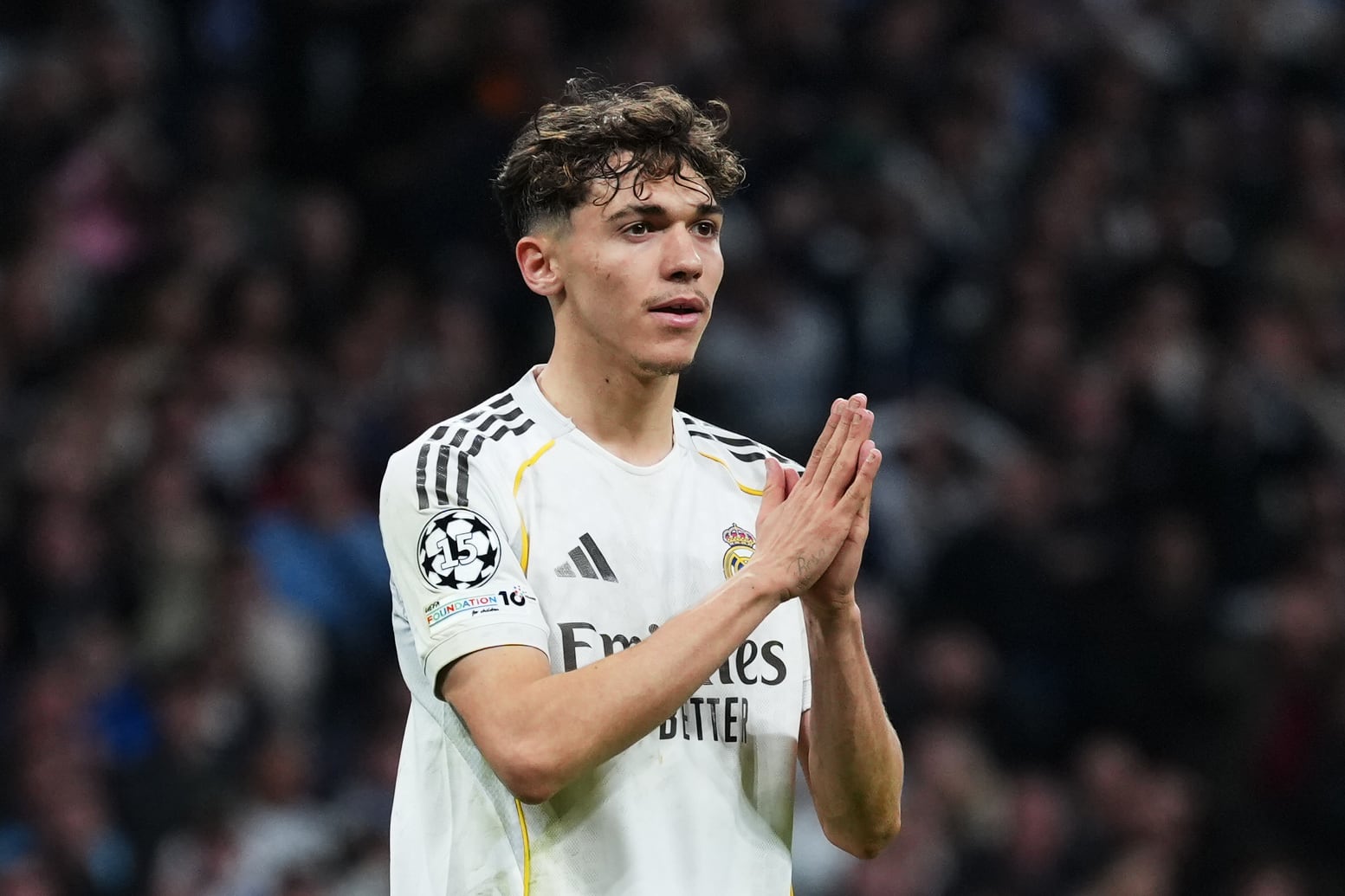 Thiago Pitarch, durante el partido de Champions entre Real Madrid y Manchester City